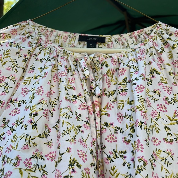 J.Crew Cotton button down blouse tie sleeves reimagined size Med - Picture 8 of 8